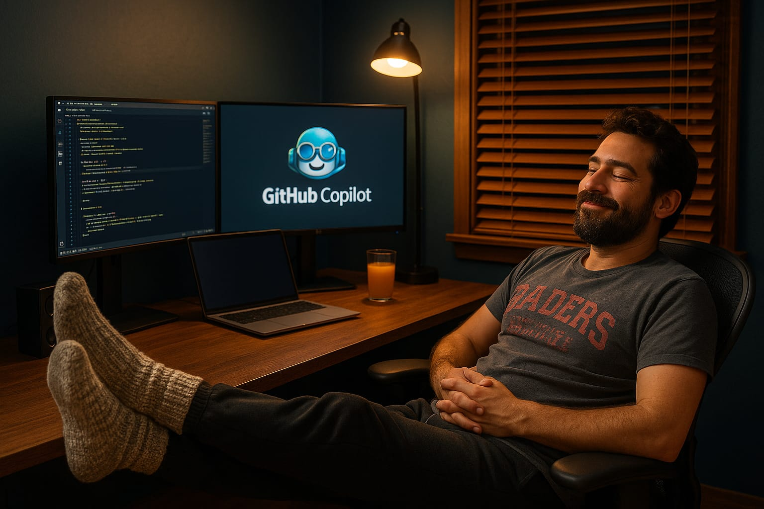 Relaxed while Copilot works